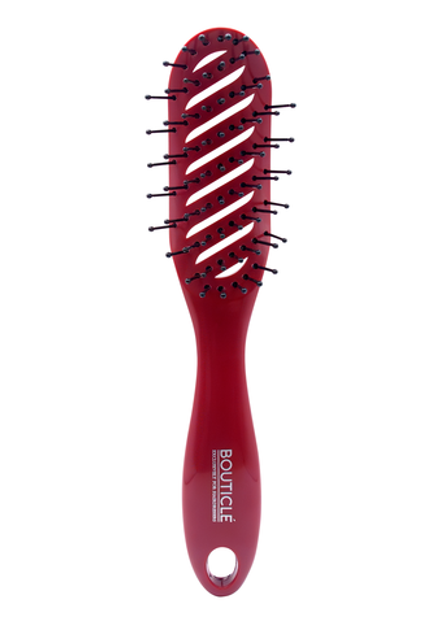 Профессиональная продувная щетка для укладки волос феном, бордовая - TUNNEL HAIR BRUSH