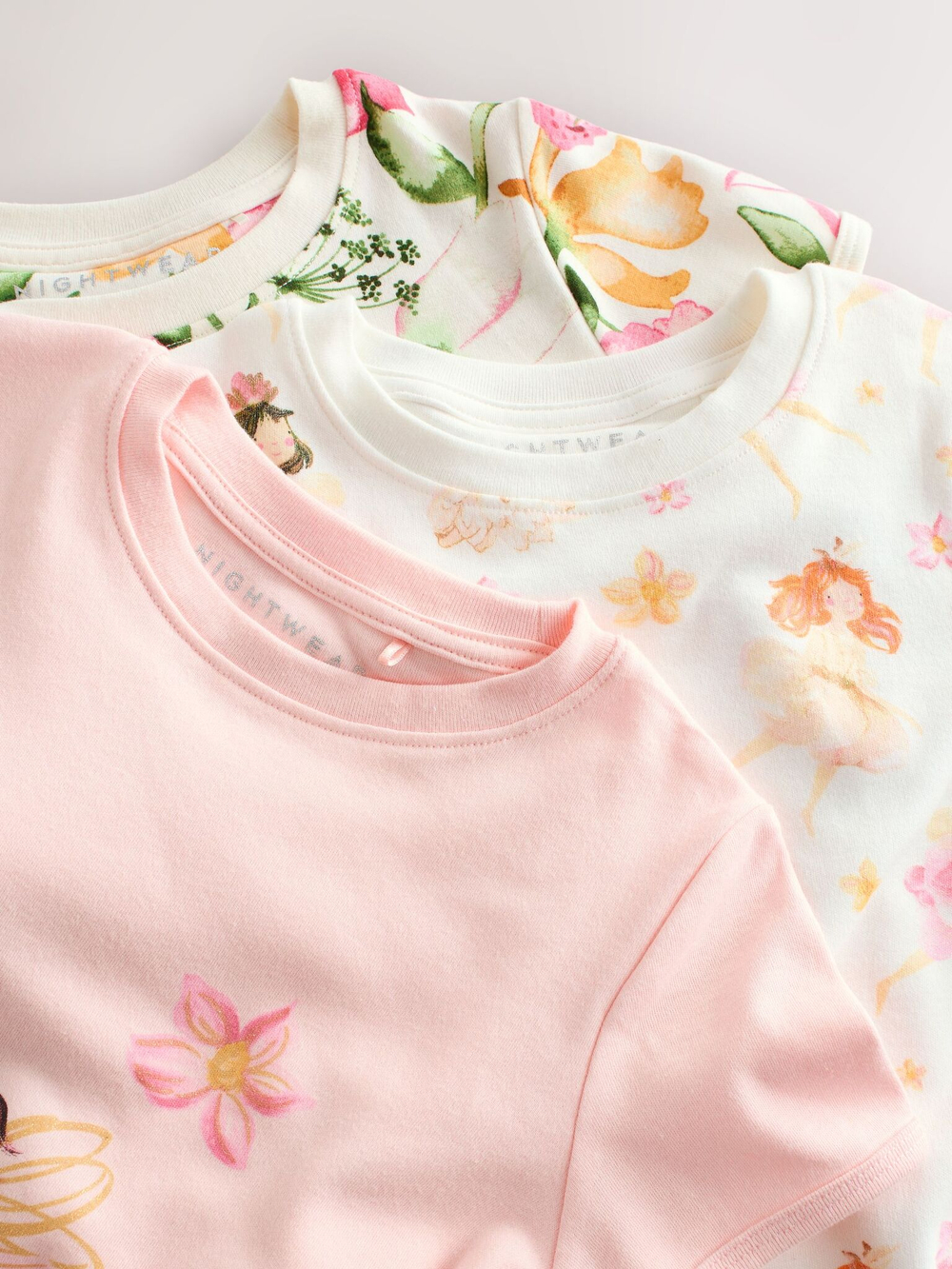 Пижама для девочки Next AF7-070, 3 шт., Бежевый, Розовый