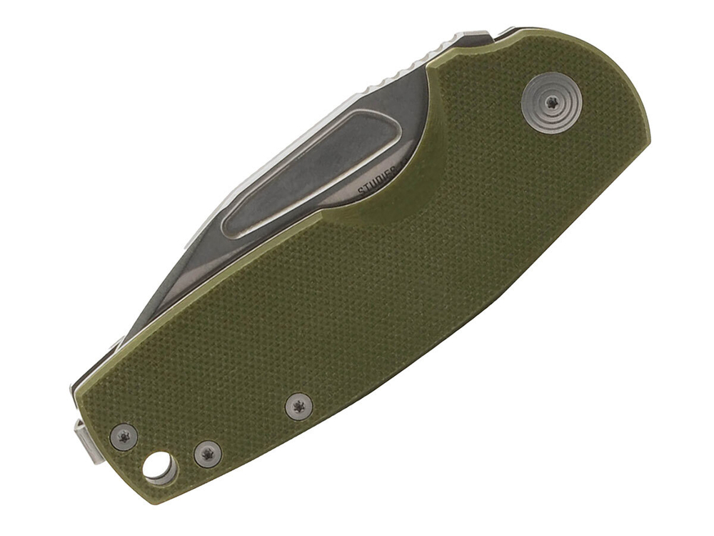 Нож складной SOG Stout SJ OD Green Stonewash, сталь Cryo D2, рукоять G10, 96г