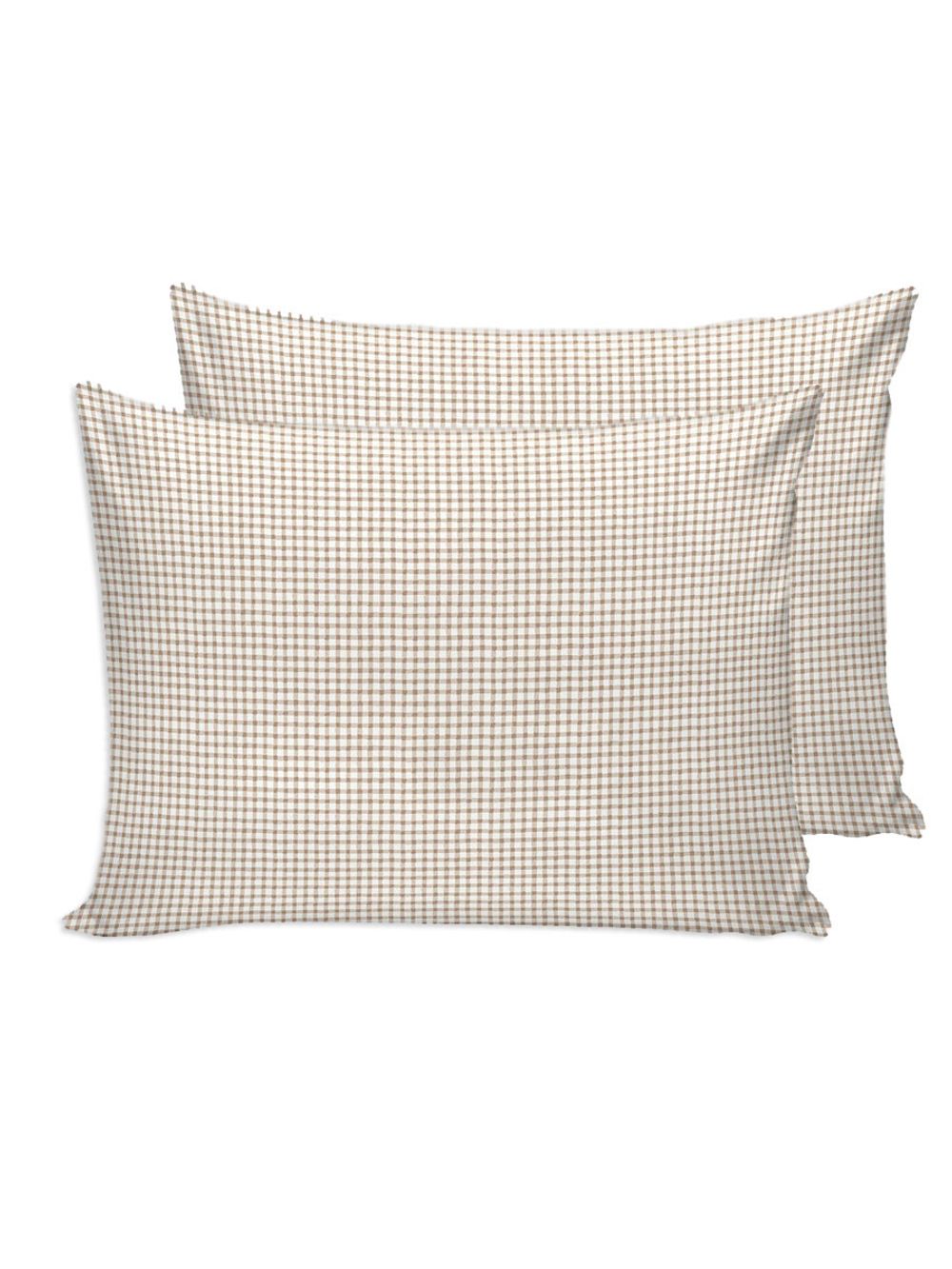 Постельное белье Сказка "Бежевая клеточка" семейное Наволочка 50х70 см 2 шт Простынь на резинке 160х200 см Пододеяльник 145х215 см(2шт) , перкаль