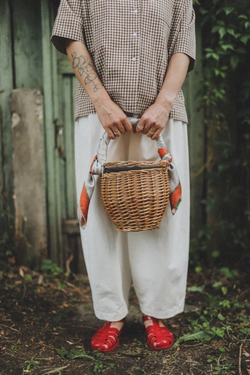 Рубашка с английским воротником из хлопка, коричневая клетка