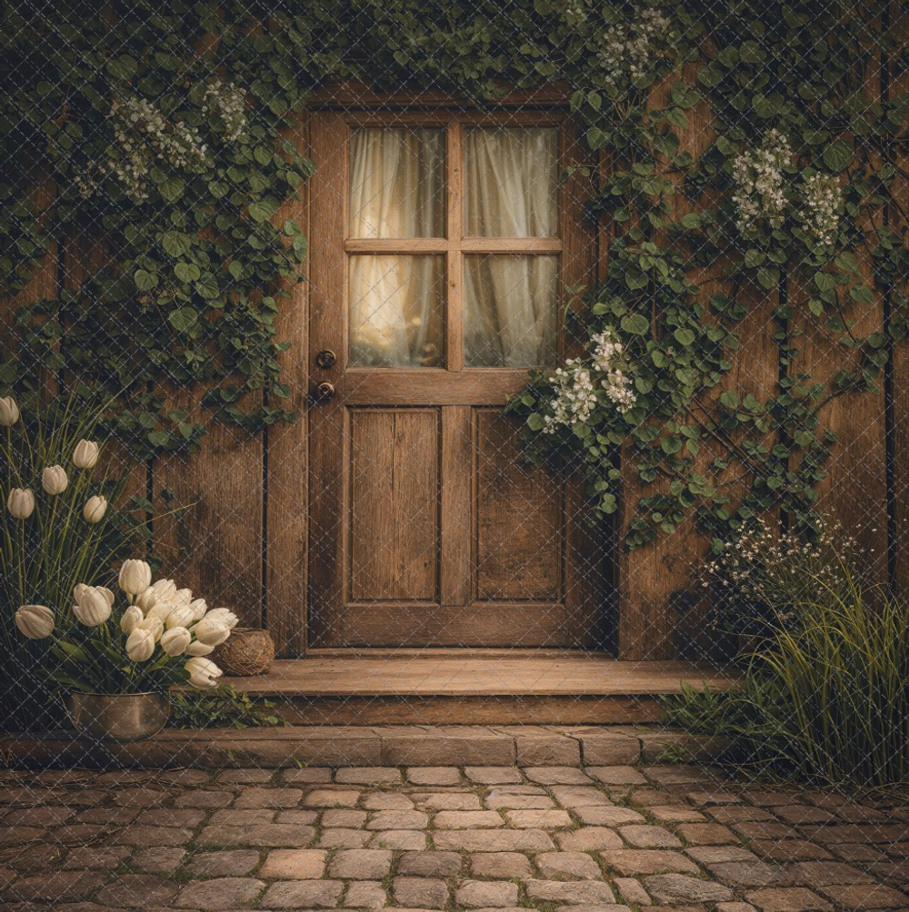 Дверь - зелень - фон неопреновый