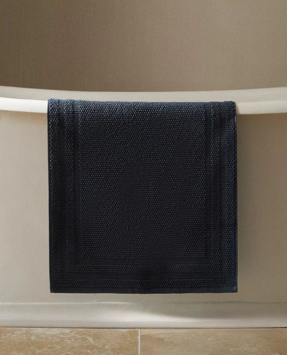 Zara Home - Нескользящий коврик для ванной из хлопка, синий, 50x70 см