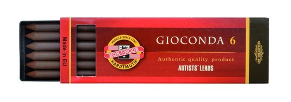 Сепия Gioconda "KOH-I-NOOR" 4377 коричневая светлая L=120 мм, D=5,6 мм, 6 шт/уп
