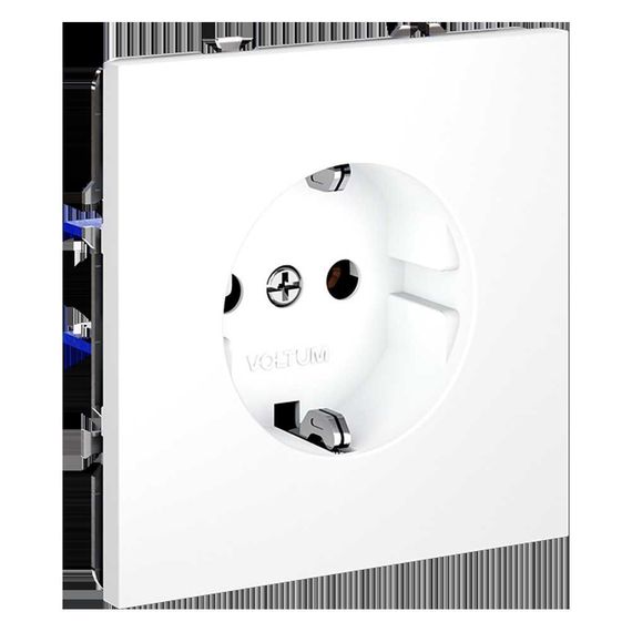 Розетка встраиваемая Voltum S70 с заземлением 16А, (белый матовый) VLS040102