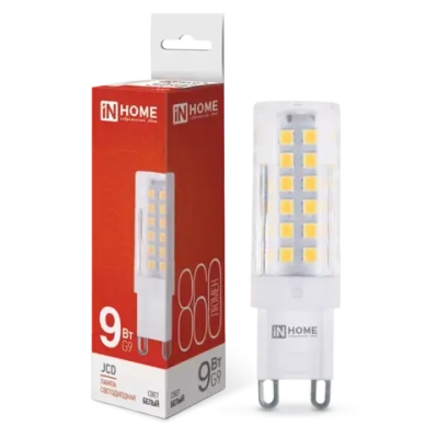Лампа светодиодная LED-JCD 9Вт 230В G9 4000К БЕЛЫЙ 860Лм IN HOME