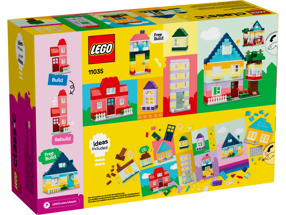 Конструктор Лего Классик Создавай дома 11035 | LEGO Classic Creative Houses | набор для строительства 850 деталей 4+