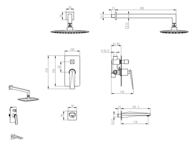 Смеситель для ванны с душем встраиваемый Boheme Venturo 374-2 Хром глянцевая