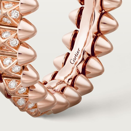 Кольцо Clash de Cartier ring, small model, paved in rose gold