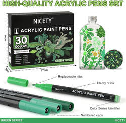 NICETY акриловые маркеры 0,7 мм, 30 шт, Green