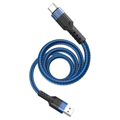 Кабель HOCO U110 USB-Type-C 2.4A 1.2м Braided Blue