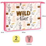 Папка для тетрадей 2 отделения А4 на молнии Спейс, рисунок на пластике, Wild at heart