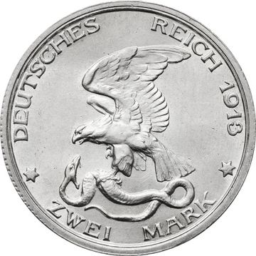 2 марки 1913 Германская Империя, Пруссия «100 лет объявлению войны против Франции»