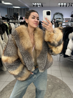 Шуба - кроп из лисы «крестовка» 45см