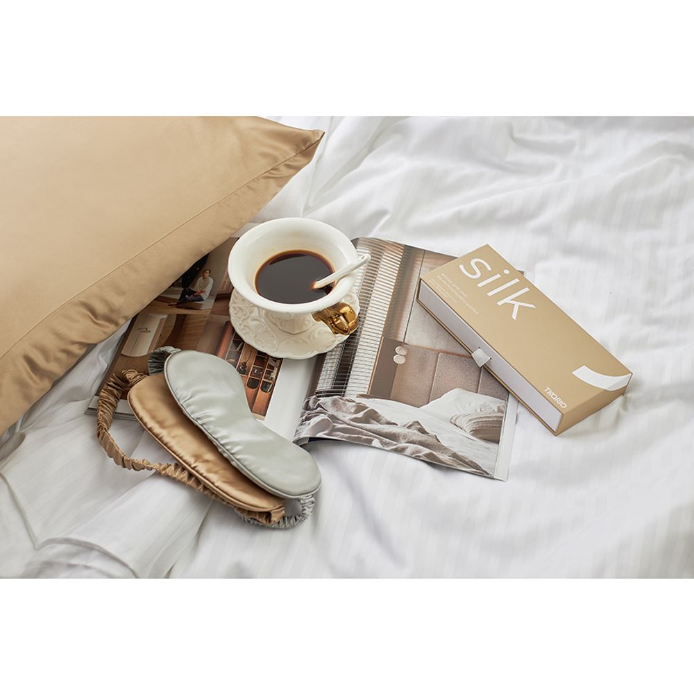 Маска для сна из натурального шелка бежевого цвета из коллекции Essential