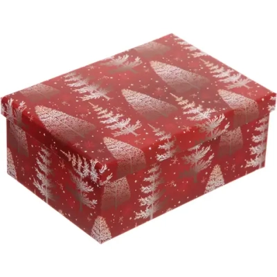 Коробка подарочная «Веселые елочки» 21*15*8,5 см