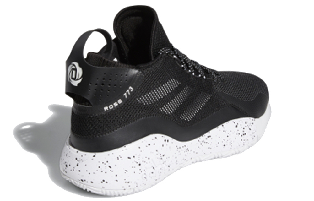 Adidas D Rose 773 round head lace-up mesh fabric non-slip breathable mid-top basketball shoes men's black 2020 edition