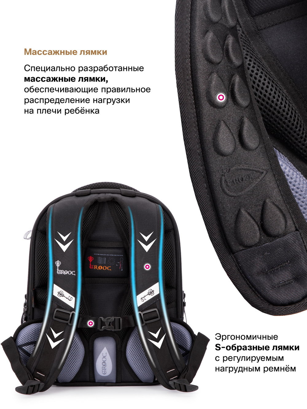Ранец GROOC 9-138 + пенал + мешок + часы