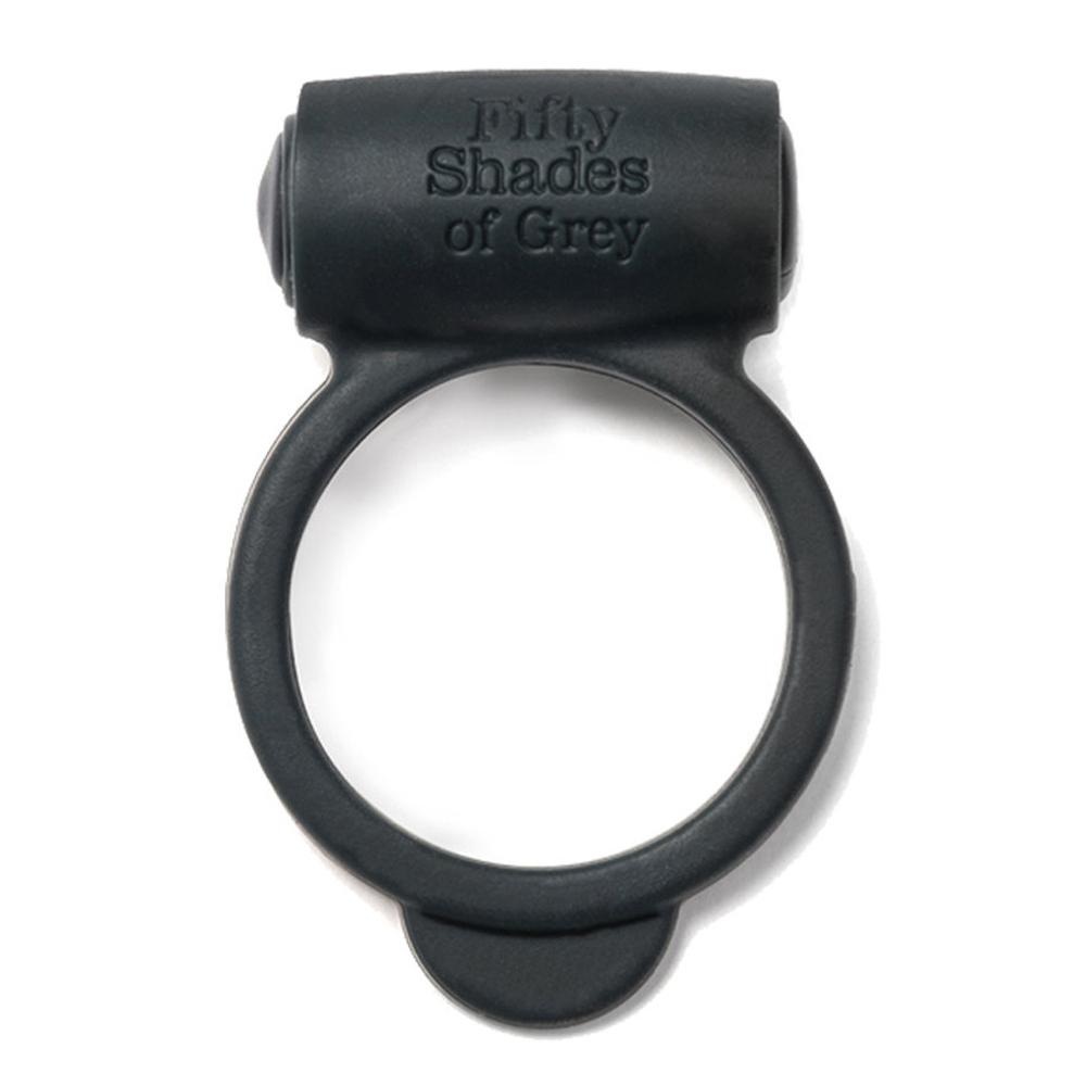 Черное эрекционное виброкольцо 3см Fifty Shades of Grey Yours and Mine Vibrating Love Ring