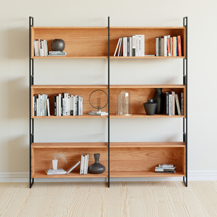 Стеллаж Бьерн из массива дуба и металла