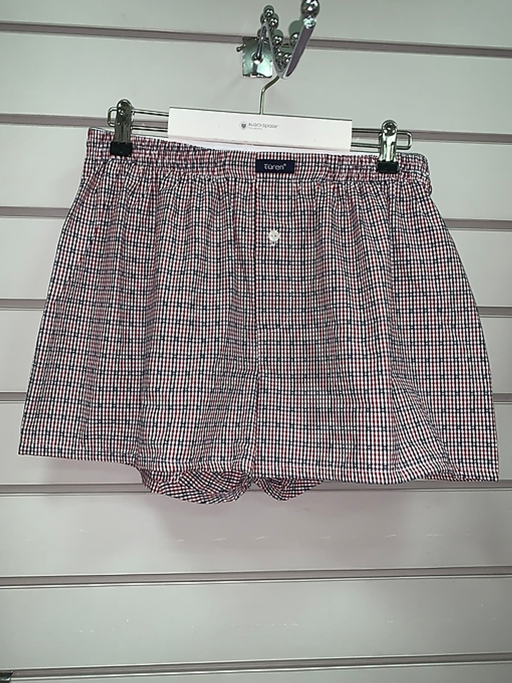 Трусы мужские боксеры красный с синим клетка