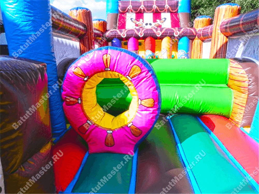 Коммерческий надувной батут "Полоса препятствий пиратская"