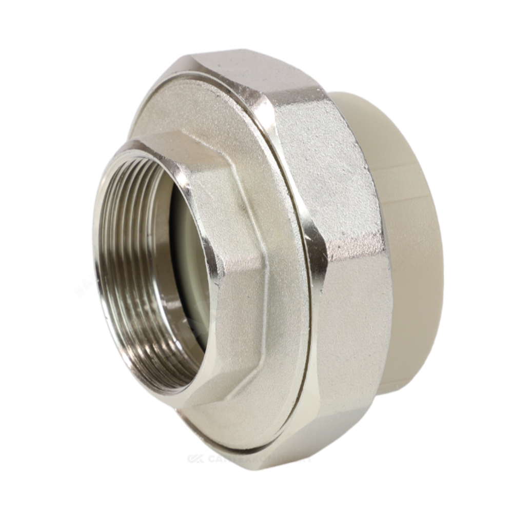 Муфта PP-R комбинированная разъемная серая Дн 20х1" ВР VALFEX 10155125Г