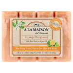 A La Maison de Provence, кусковое мыло для рук и тела, апельсин и бергамот, 4 шт. по 100 г (3,5 унции)