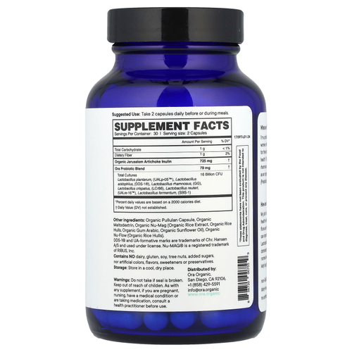 Ora, Lady Bugs, добавка с пробиотиками и пребиотиками для женщин, 60 капсул