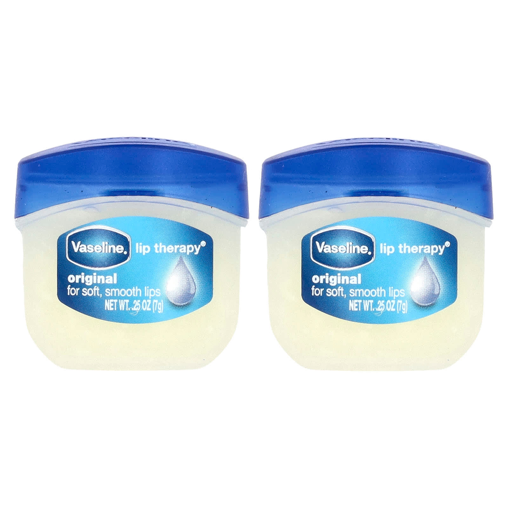 Vaseline, Lip Therapy®, оригинальный бальзам для губ, 2 шт. В упаковке, 7 г (0,25 унции)