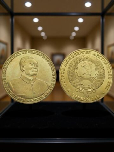 10 червонцев 2013 года Председатель ЦК КП Китая Мао Цзэдун Шпицберген Арктикуголь Копия монеты