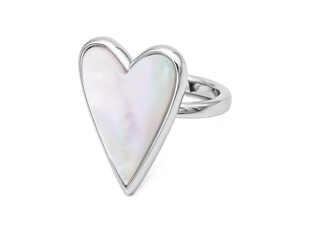 Кольцо "Сердце" 24мм, с перламутром