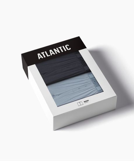 Трусы (2 шт) мужские семейные Atlantic 2MBX-076, бамбук, голубой + графитовый
