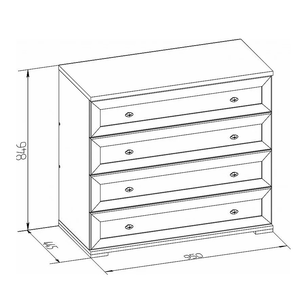 Комод широкий Sherlock 65, дуб сонома