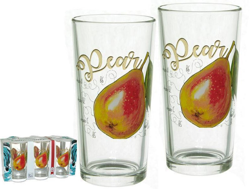 Набор стаканов "Полезная груша" 6шт 230мл (высокие)