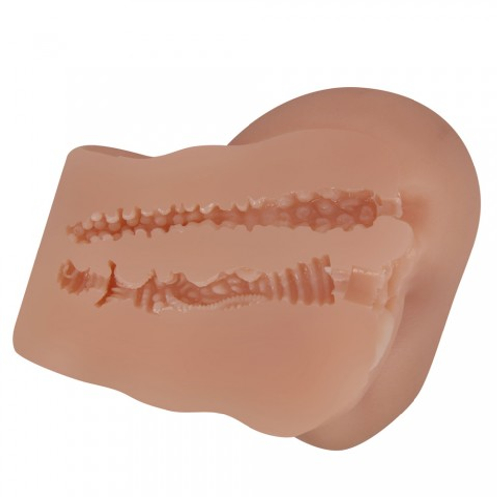 Мастурбатор реалистичный двойной Hailey с вибрацией (анус+вагина) коричневый