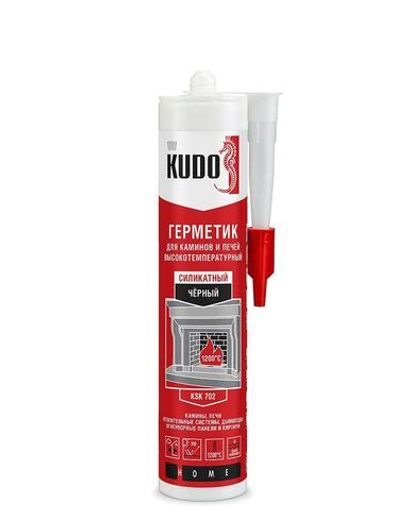 Герметик KUDO HOME KSK-702 для каминов и печей 1200С силикатный черный 280 мл