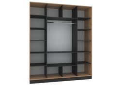 Шкаф Леви 187 дуб крафт золотой / черный / угольный камень