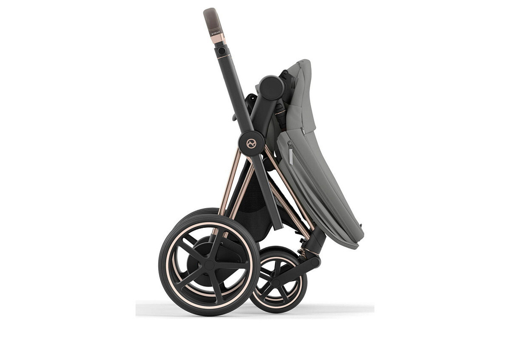 Коляска 2 в 1 Cybex Priam IV Mirage Grey, шасси Rose Gold