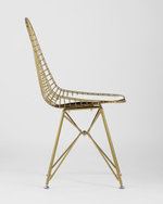 Стул обеденный Eiffel золотой с белой подушкой