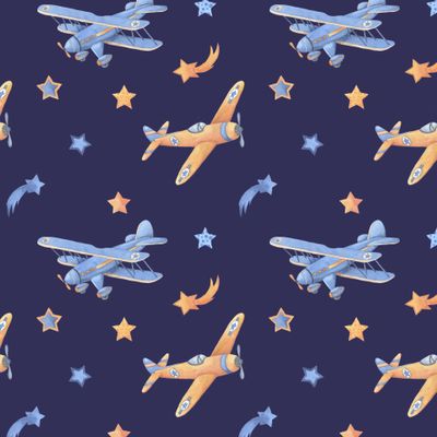 Самолеты и звезды на темном фоне