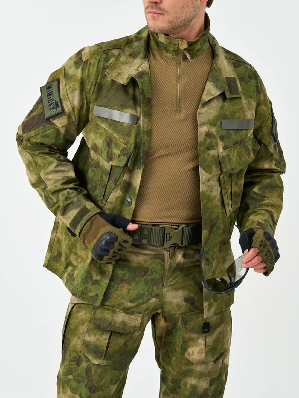 Куртка тактическая GEN 3 COMBAT ATACS FG (ГЕН 3 КОМБАТ АТАКС ФГ), рипстоп нейлон + хлопок (50%*50% NYCO) ИКР, цвет ATACS FG (МОХ), мужская, MIMICRYA