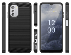 Мягкий защитный чехол в стиле карбон для смартфона Nokia G60 5G, серии Carbon от Caseport