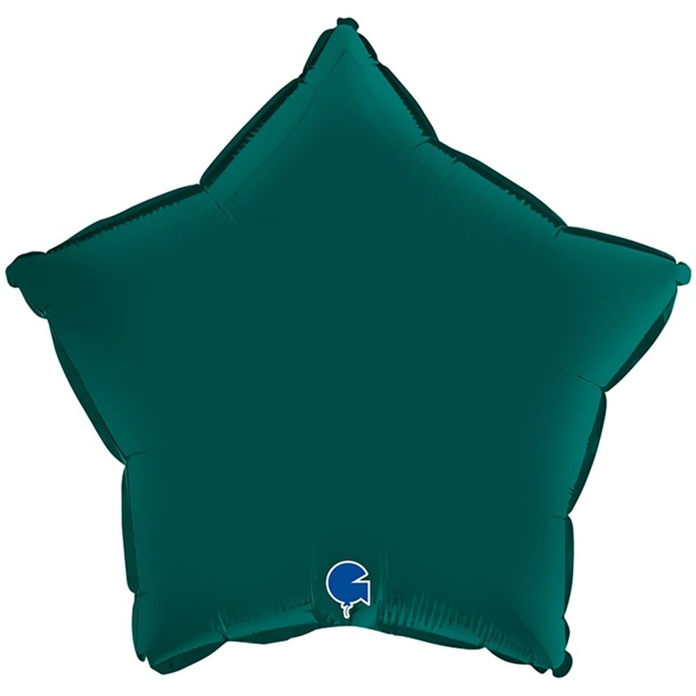 Звезда из фольги с гелием изумрудно-зеленого цвета