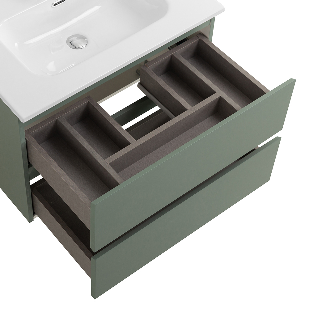 Тумба с раковиной подвесная BelBagno KRAFT-700-2C-SO-VO Еловый матовый, раковина белая BB700ETL