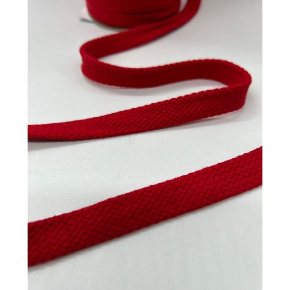 Шнур турецкое плетение 15мм 100% хлопок цвет красный 126