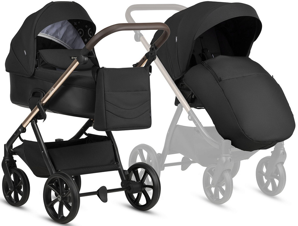 Детская коляска Tutis Leo 3 Plus 3 в 1 с автокреслом Beno Black 1582201 Black