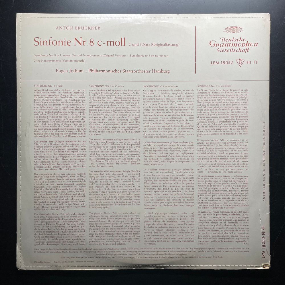 Брукнер - Симфония № 8 до минор 2-я часть и 3-я часть (Германия 1961г.)