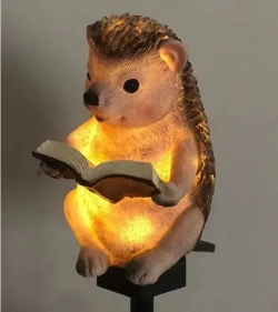 Светильник уличный на солнечной батарее Ежик фигурка садовая для украшения дачи и сада