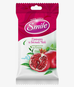 Влажные салфетки Smile Гранат&Белый чай 15шт